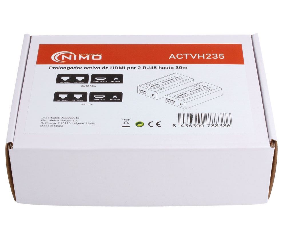 Cable prolongador HDMI por cable UTP hasta 30M